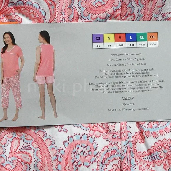 Carole Hochman Ladies' 4-piece Pajama Set in Pink - Picture 4 of 4